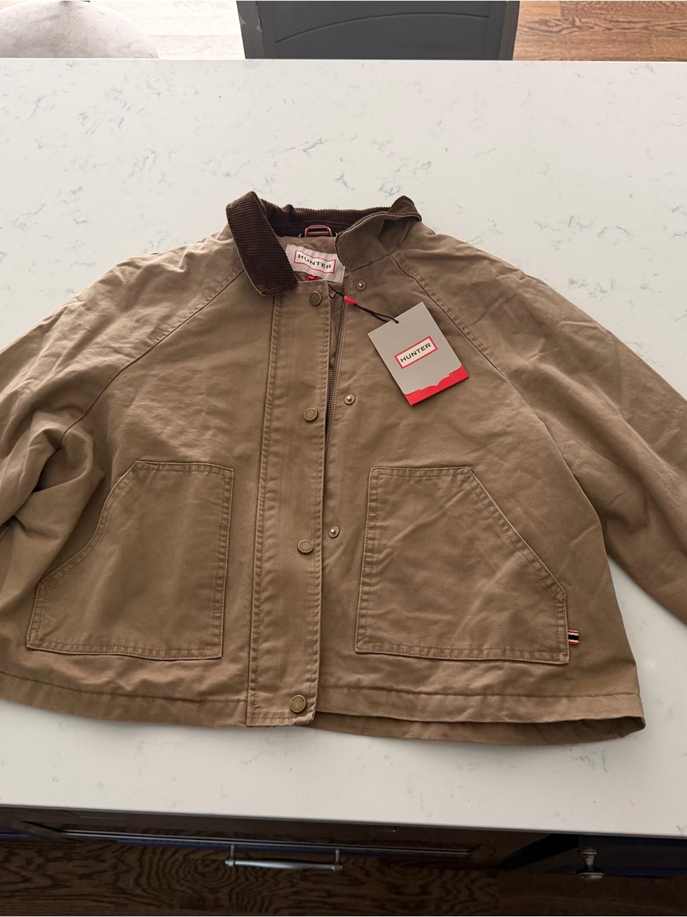 Hunter Brown Utility Jacket with Corduroy Collar